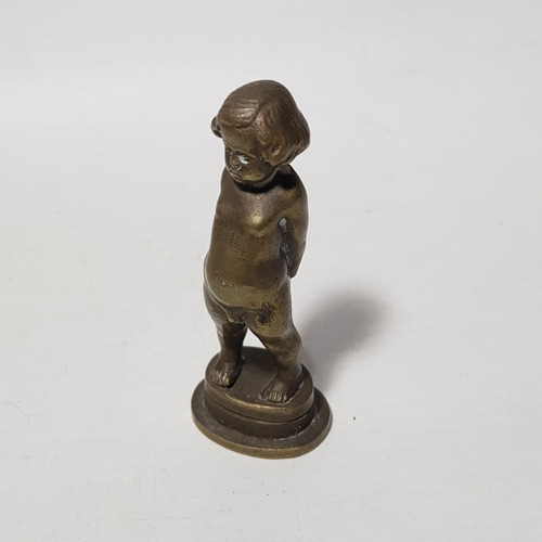 Antiguo Sello Bronce Figura Niño 1920 Sin Rotular Mag 59371