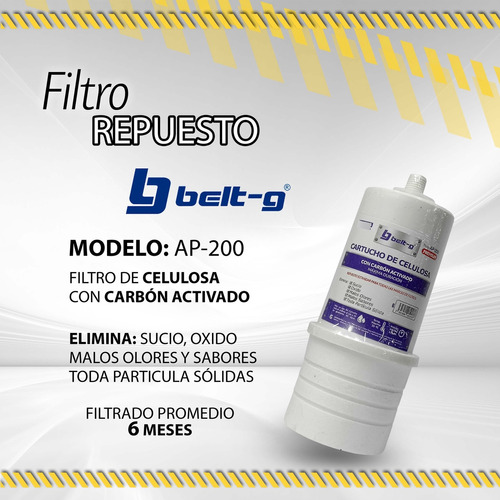 Filtro Repuesto Celulosa C/carbon Act Belt-g Gri-1446/ 08460