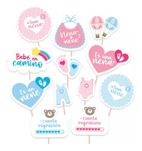 Set De Revelación De Genero/sexo Baby Shower Nacimiento