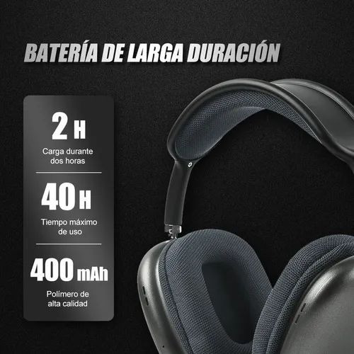 Audífonos Inalámbrico Diadema Con Microfono Bluetooth 400mah