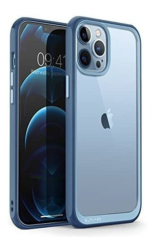 Funda Compatible Con iPhone 13 Pro Max Transparente Azul