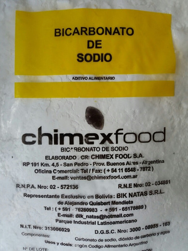 Bicarbonato De Sodio - Grado Alimenticio - 1 Kg. -