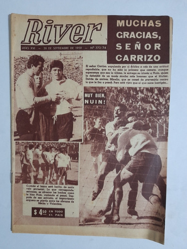 Revista River 773 /74. Atlanta 1 River 0 Año 1959