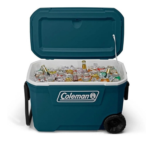 Imagen 3 de 5 de Conservadora Coleman 62qt Blue Con Ruedas Manija (no Envios)
