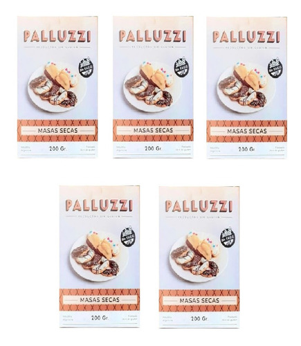 Pack X 5 Masas Secas  Palluzzi X 200grs ( Apto Celiacos) 