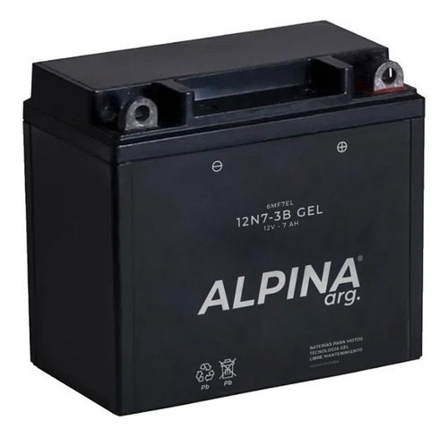 Imagen 2 de 4 de Bateria Alpina 12n7-3b Gel Libre De Mantenimiento Cuotas