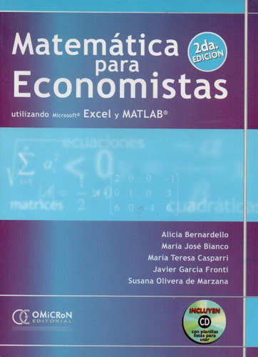 Libro Matemáticas Para Economistas Utilizando Excel 