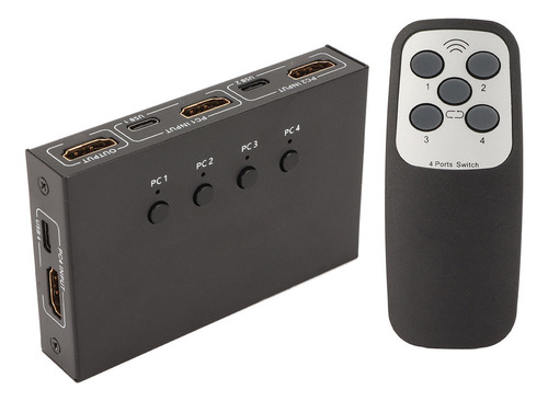 ~ Conmutador Kvm De 4 Entradas Y 1 Salida, 4k, 60 Hz, 18