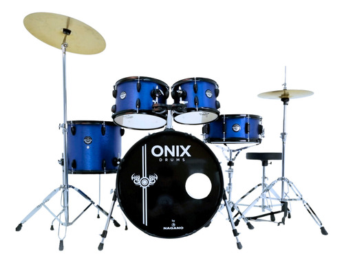 Bateria Nagano Onix Bumbo 20 Completa Banco Prato Lançamento