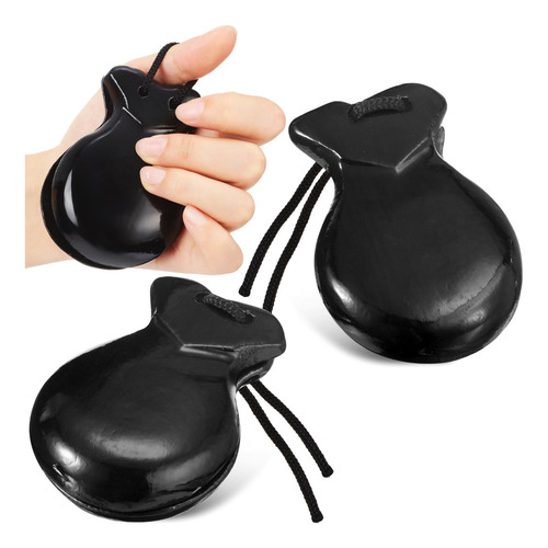 Castañuelas Flamencas Tradicionales De Madera - Negro