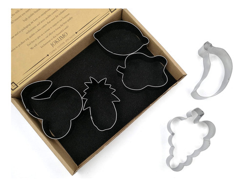 Jokumo Fruit Cookie Cutters Set  6pc High Grade 430 Stainle