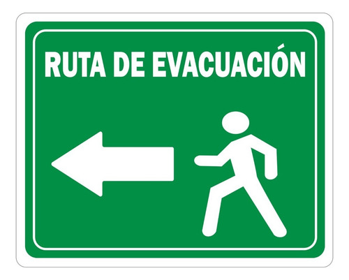 Señalamientos A Seguridad Protección Civil Calibre 40 Color Ruta Evacuación Izquierda