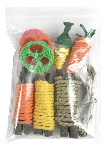 9x Hámster Juguetes Para Masticar Conejo, Rama De Árbol,