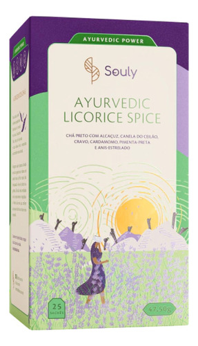 Chá Alcaçuz Canela Cardamomo Souly Ayurvedic Licorice Sachês