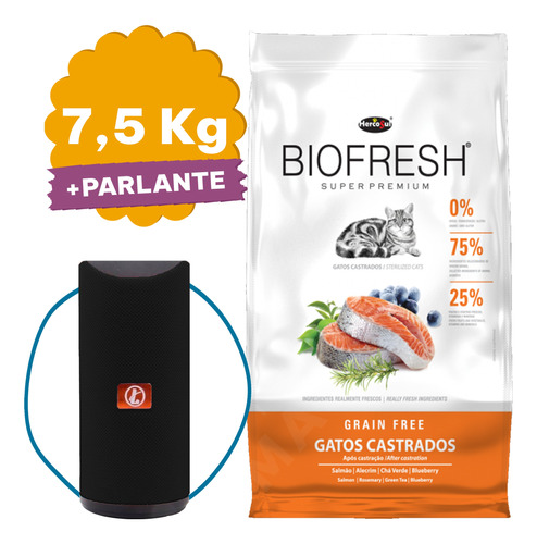 Alimento Biofresh Gato Castrado 7,5 Kg + Regalo + Envío