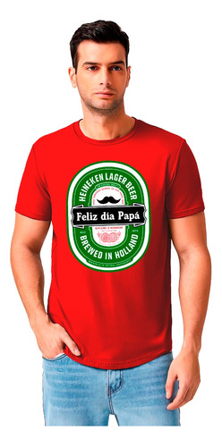 Polera Hombre Diseño Exclusivo Dia Del Padre Cerveza Heinek