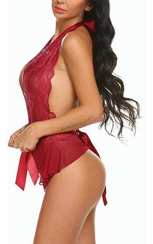 Lencería Sexy For Mujer Body De Encaje Cuello En V Negligee