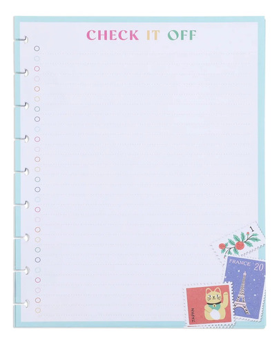 Repuesto Hojas Cuaderno Discos Happy Planner Diseño Viajes