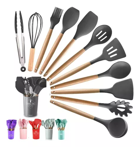 12pcs/set, Juego De Utensilios De Silicona, Juego De Utensilios De Cocina,  Juego De Utensilios De