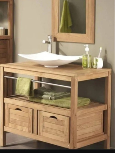 Imagen 8 de 10 de Muebles Para Bachas De Baño En Madera Rustica