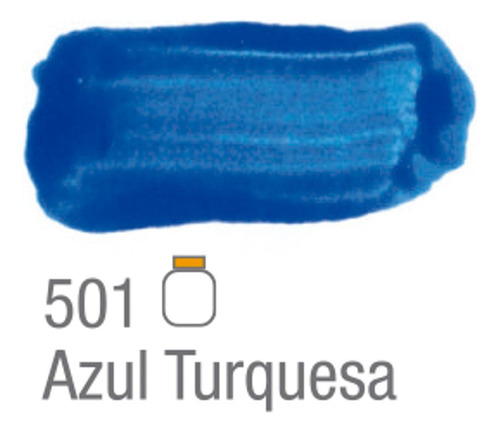 Tinta Guache Acrilex Tempera Guache 250ml Escolar Unidade Cor 501 azul turquesa