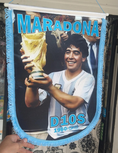 Banderín Decorativo Maradona - Pasión Por El Fútbol Celeste Fútbol Maradona
