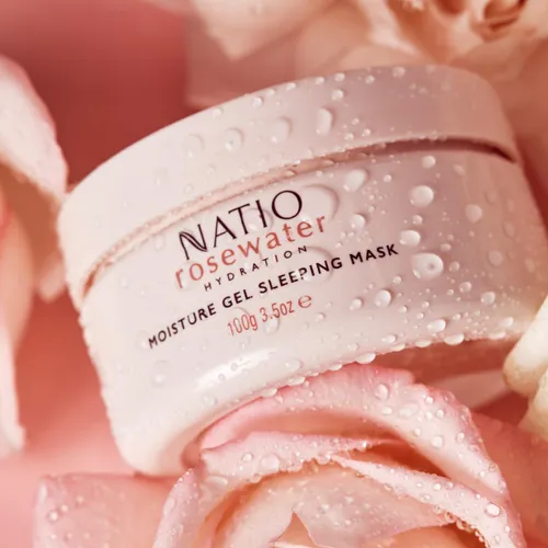 Natio Rosewater - Mascara De Gel Hidratante Para Dormir, 3.5