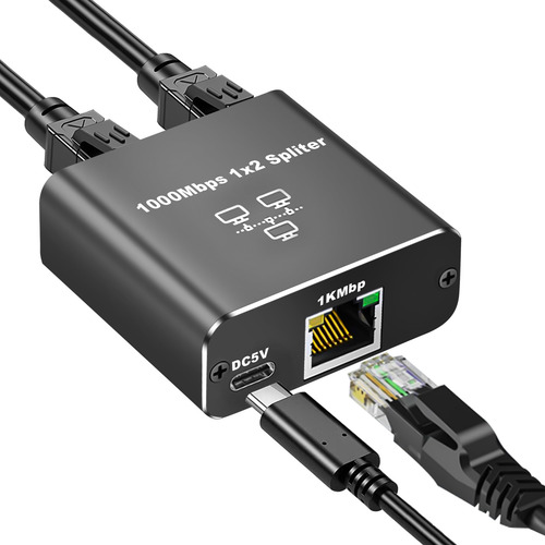 Divisor De Red Gigabit Rj45 Puerto De Red 1 En 2 Cable