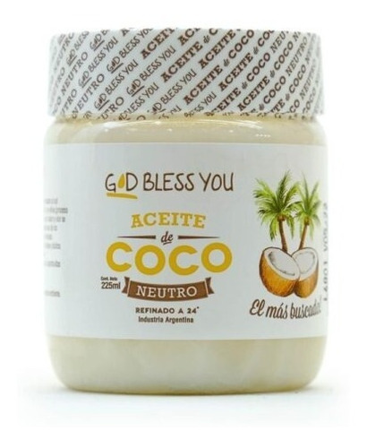 El Mejor Aceite De Coco Neutro God Bless You 225 Ml - Dw