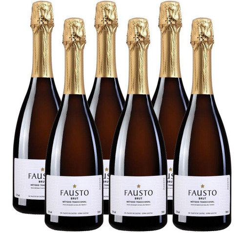 Espumante Brut 750ml Fausto De Pizzato - Kit Com 6