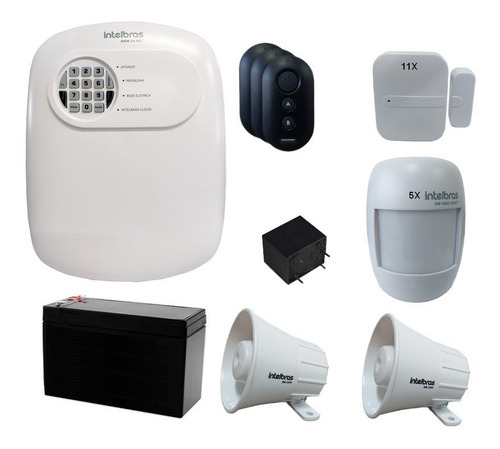 Kit Alarme Anm 24 Net 11 Sensor Mag 5 Infra Sem Fio Intelbra