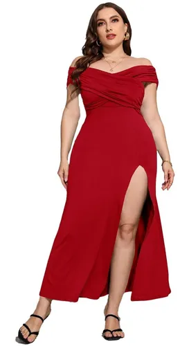 Vestido Rojo Sin Hombros MercadoLibre