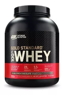 Suplemento en polvo Optimum Nutrition Proteína Gold Standard 100% Whey proteína sabor double rich chocolate en pote de 2.27kg