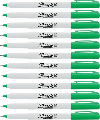 Kit Sharpie 12 Canetas Marcador Permanente Ponta Ultra Fina