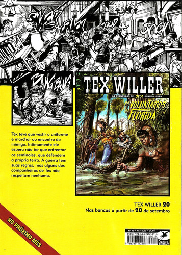 Tex Willer - 019 (as Aventuras De Tex Quando Jovem) (complete Sua Coleção) (Usado)