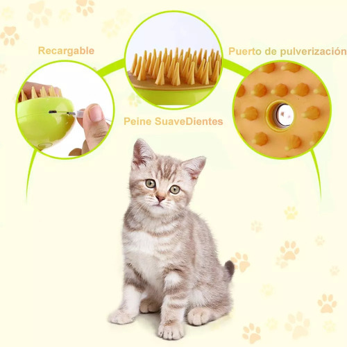 Cepillo De Vapor Para Gato Perro Viral Mascota Recargable