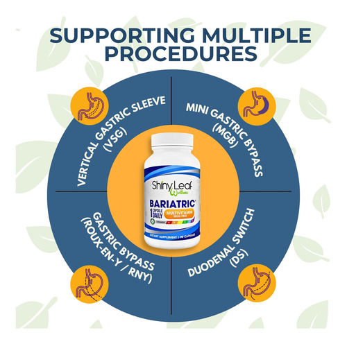 Shiny Leaf Multivitamínico Bariátrico Sin Hierro 90 Cápsulas
