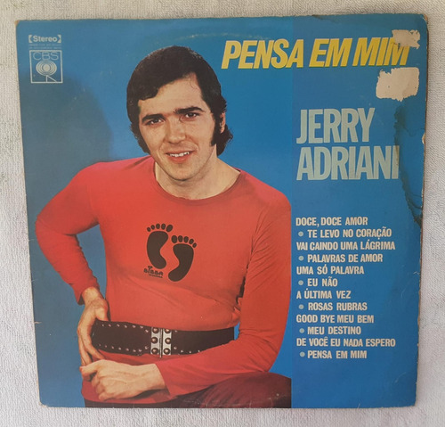 Lp Jerry Adriani Pensa Em Mim Cbs 1972 Original Rauzito