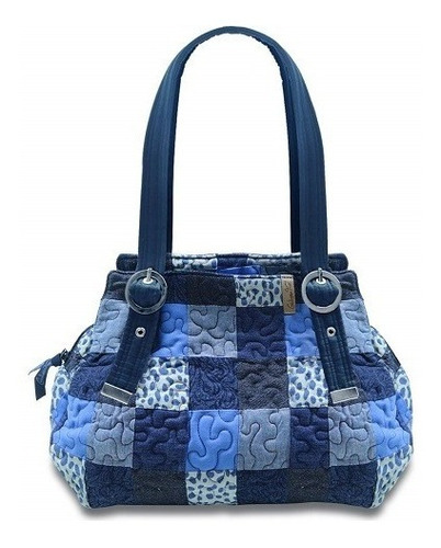 Bolsa Feminina Giulianna Rosemary Patchwork Giulianna Fiori Cor Rosemary Azul