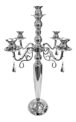 Candelabro Para Velas Color Plata 60 Cm #60501 Sheshu 