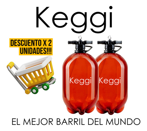 Barril Keggi Pet 5 Litros Oferta X 2 Cerveza, Fernet