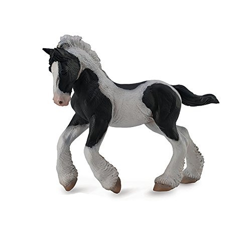 Collecta Gypsy Foal Black   White Piebald Horse Toytoys