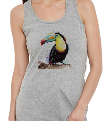 Musculosa Tucan Dibujo Watercolor Art