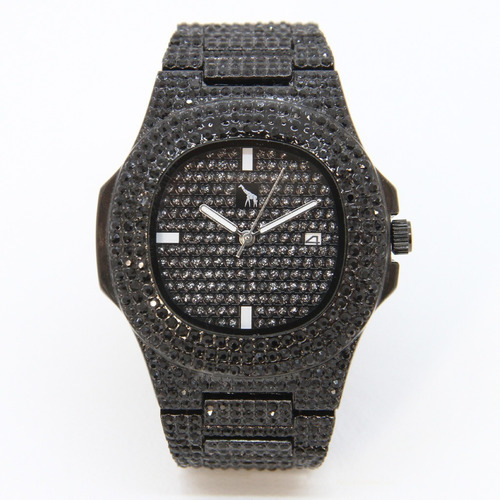 Reloj Mujer Hombre Cristales Trap Rap Negro Importado