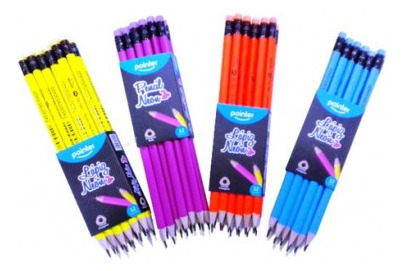 Lapiz De Grafito Pointer Neon Paquete De 12 Unidades