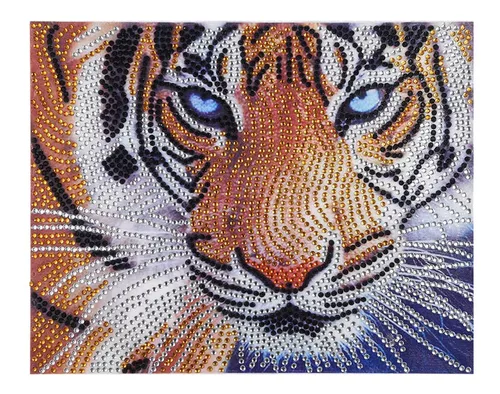 Juego de Pintura de Diamantes 5D DIY Con Atril - Tigre 20x20