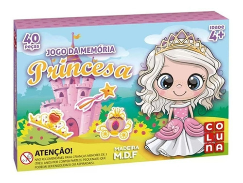 Jogo Da Memoria Princesas 40 Pecas Em Madeira Coluna