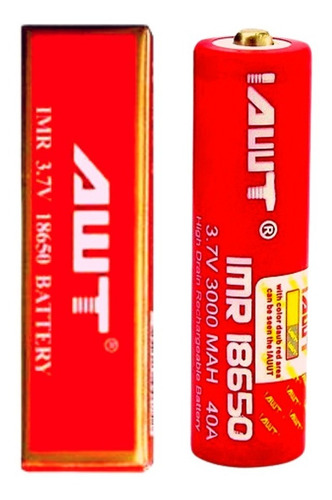 Imagen 1 de 4 de Batería Recargable Li-ion 18650 Con Punta, Awt 3000mah Real