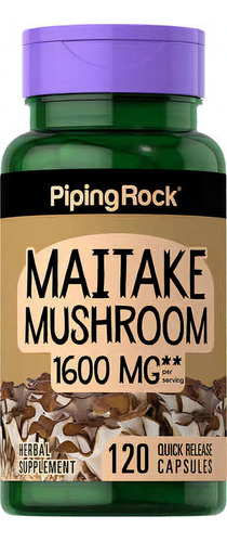 Maitake Mushroom 1600 Mg X 120 Capsulas - Piping Rock Sabor Neutro