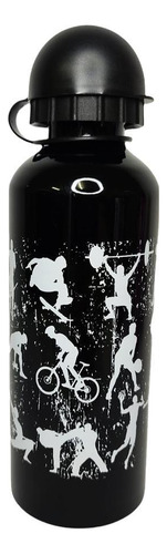 Squeeze De Alumínio 500ml Academia Esportes Preta 123útil